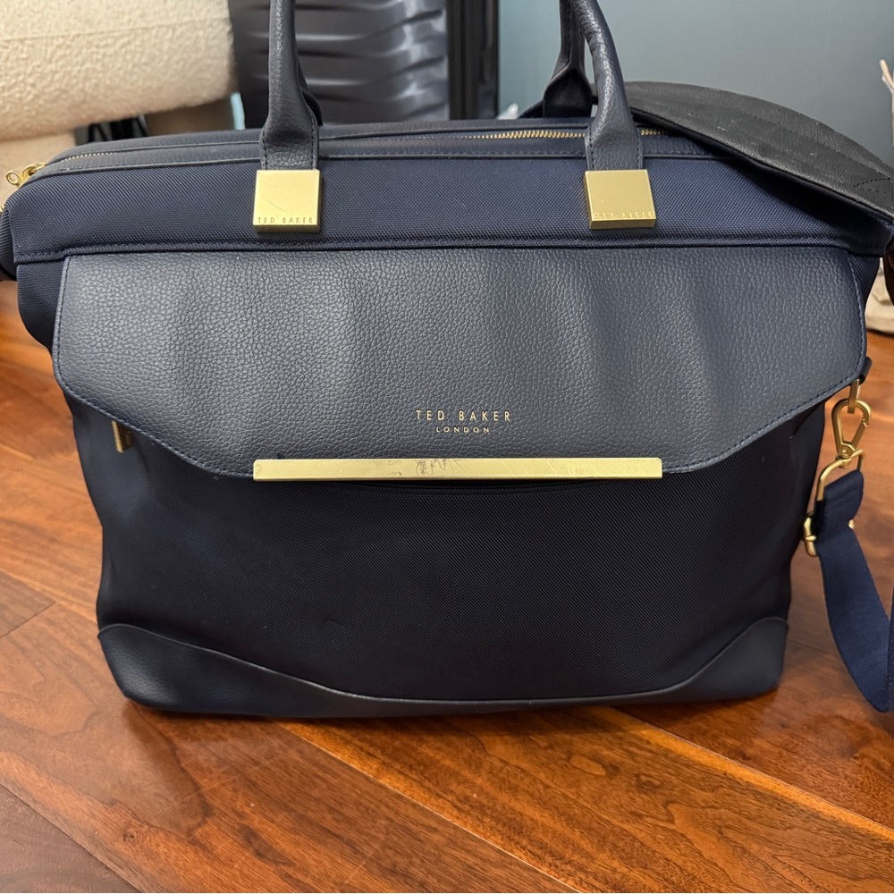 Ted Baker Navy and Gold weekender bag